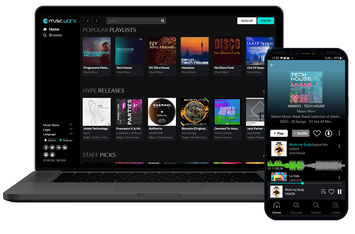 Music Streaming Service DJ Streaming Platform Music Worx